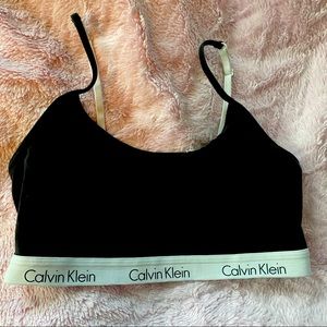 Calvin Klein black cotton lounge bra